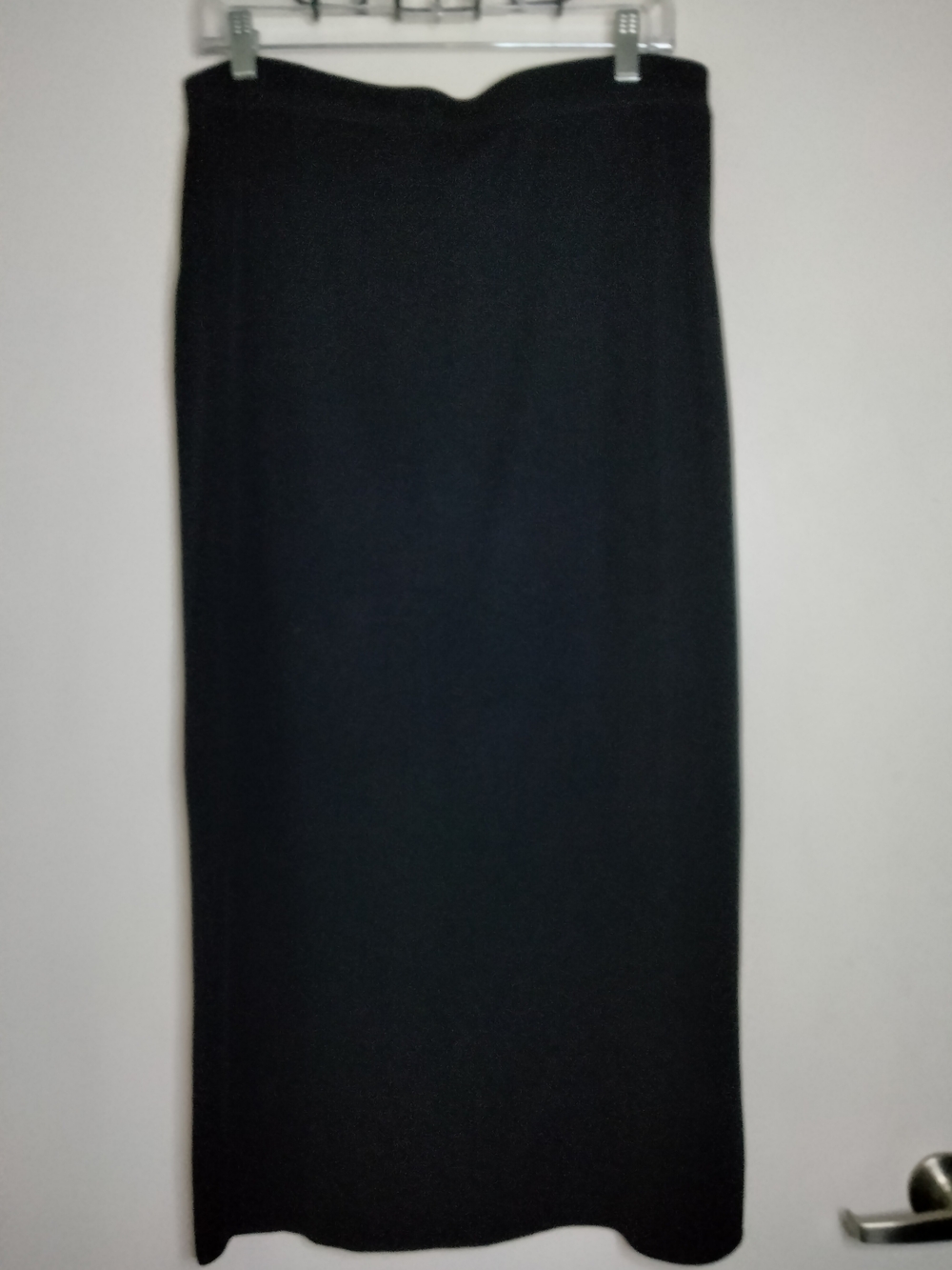 Misook (Size XL) Classic Black Stretch Straight Mylana Knit Pull-on Maxi Skirt